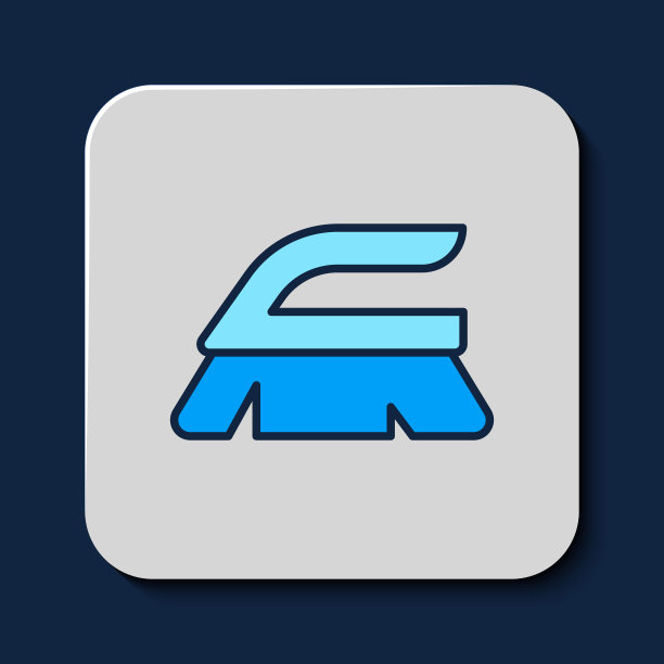 填充轮廓刷清洁图标隔离在蓝色背景上。清洁服务理念。向量图片下载