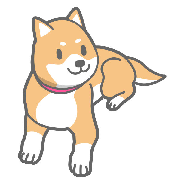 一只柴犬躺着的矢量图图片下载