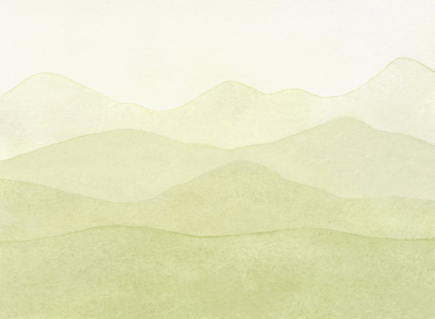 水彩，抽象，纹理说明浅绿色的山和丘陵。图片下载
