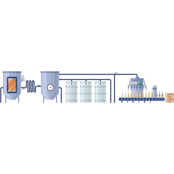 啤酒厂图标平面矢量工厂啤酒生产图片下载