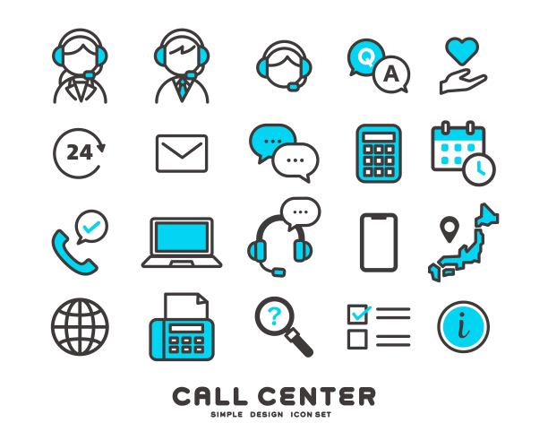 呼叫中心和信息图标矢量说明材料/邮购/咨询图片下载