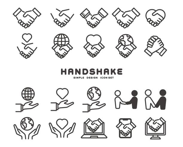 简单易用的各种握手/业务/合同/好朋友的矢量插图图片下载