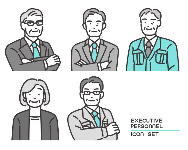 高级管理人员的矢量插图，如董事和总裁/经理/工作服图片下载