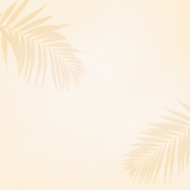 浅橙色夏季棕榈叶阴影背景图片下载