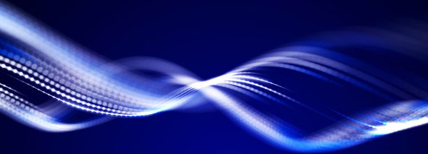 美丽的弯曲波在黑暗的背景。数字技术背景。网络的概念。3 d图片下载