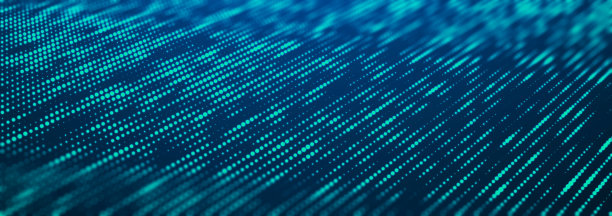 数字技术背景。定向发光粒子流。大数据可视化。3 d渲染。图片下载