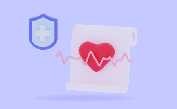 3d心脏病学概念脉搏跳动测量心率图标红心图片下载