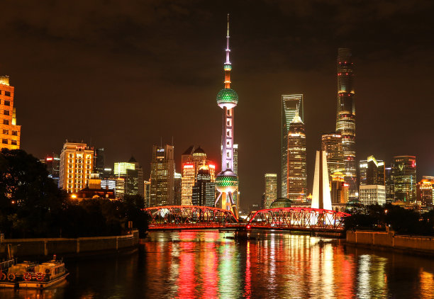 中国上海的夜景图片下载