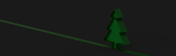 黑色背景上的极简主义3d圣诞树的插图图片下载
