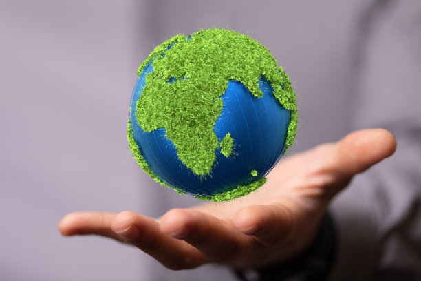 人呈现生态与环保主义的虚拟投影图片下载