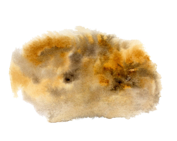 棕红色水彩底色，边缘呈锯齿状。抽象的点。海中。海洋。沙子。图片下载