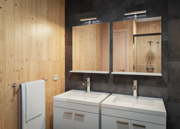 复古极简的斯堪的纳维亚浴室图片下载