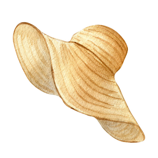 单草帽水彩插图孤立的白色背景。女人的时尚装，女人的夏日配饰手绘。设计商店，销售，杂志，包装，展示，图案图片下载