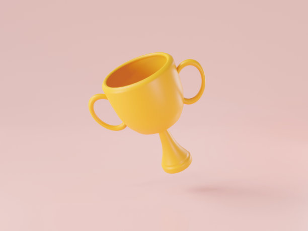 奖杯杯漂浮在粉红色的背景关于成功的概念，优胜者杯和胜利一等奖，金杯第一名，优胜者奖杯，体育奖，优胜者奖，冠军。三维渲染插图图片下载