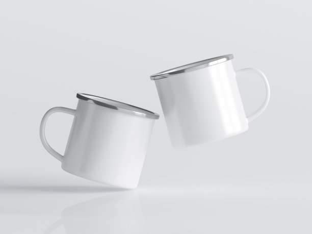 杯子模型，杯子模型，极简主义白咖啡杯模型图片下载