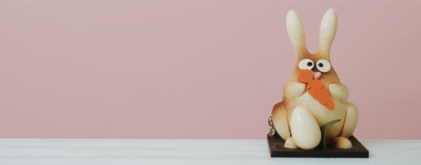 巧克力复活节兔子，横幅格式图片下载