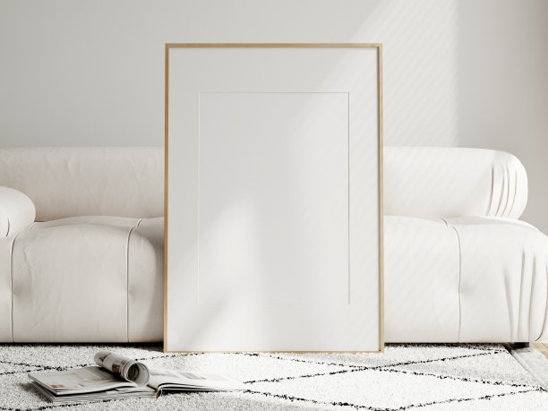 海报模型在现代室内房间图片下载