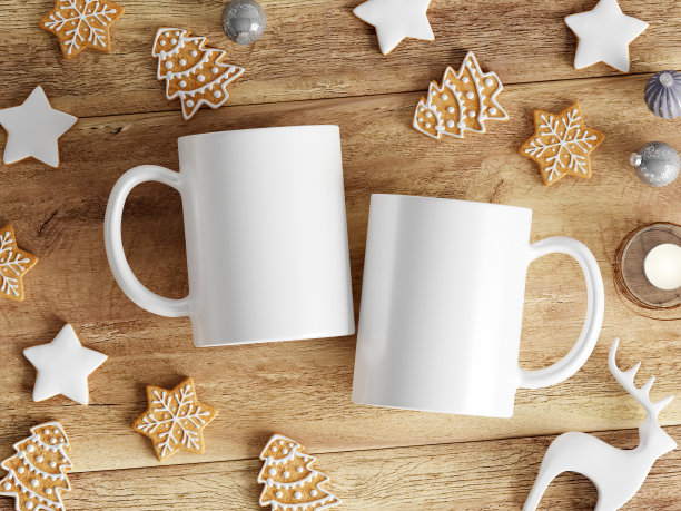 圣诞马克杯模型，咖啡杯模型图片下载