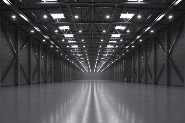 空荡荡的大型现代仓库图片下载