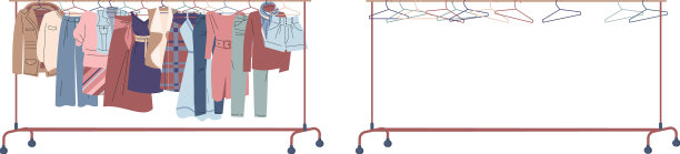 衣服放在衣架上，铺布衣架空而有之图片下载