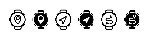 一套腕表与gps针图标说明图片下载
