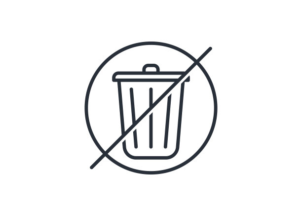 禁止。不。垃圾桶轮廓图标孤立在白色背景。象形图标线符号用于网站设计，移动应用程序，用户界面。矢量插图。Eps10图片下载
