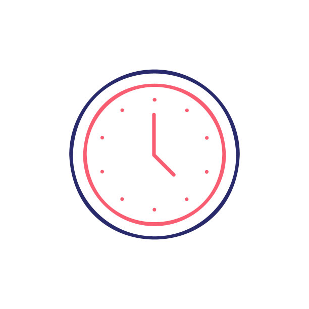 时间，时钟轮廓颜色图标。时间管理符号设计。图片下载