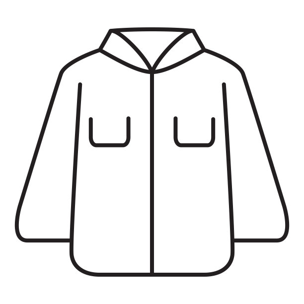 服装图标线条风格。男人讨厌夹克。男女通用羽绒服。图片下载