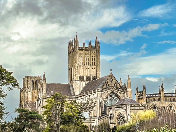 威尔斯大教堂，萨默塞特，英格兰图片下载