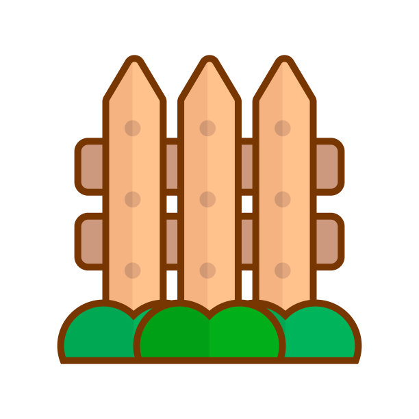 平面设计木制围栏图标。向量。图片下载