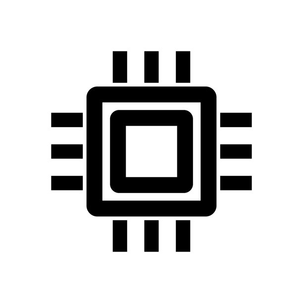 CPU图标。半导体行业。芯片。向量。图片下载