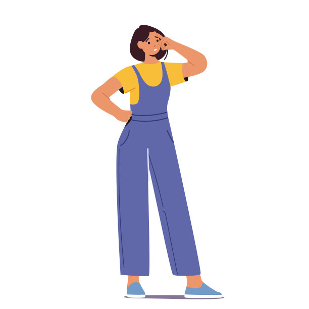 沉思的女人迷失在思考中，凝视着远处沉思的表情矢量插图图片下载