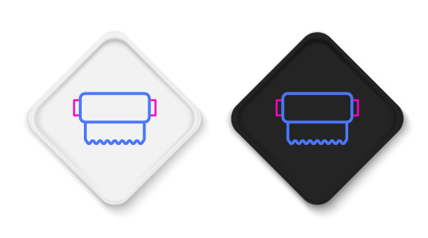 线纺织织物卷图标孤立在白色背景上。卷，垫子，地毯，布，地毯或纸卷图标。彩色轮廓概念。向量图片下载