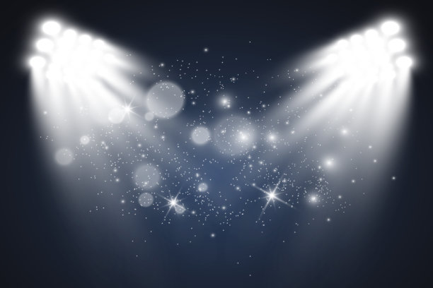 逼真的聚光灯照明。照明设备。图片下载