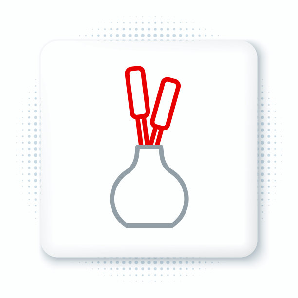 线条花瓶图标孤立在白色背景上。彩色轮廓概念。向量图片下载