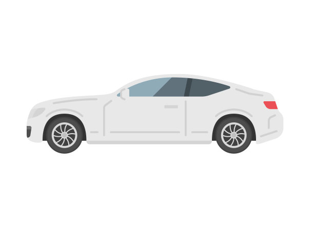 从侧面看，一辆白色轿跑车的插图。图片下载