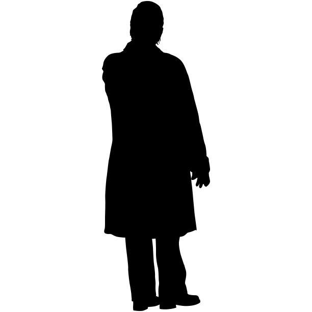 白色背景上行走的女性剪影图片下载