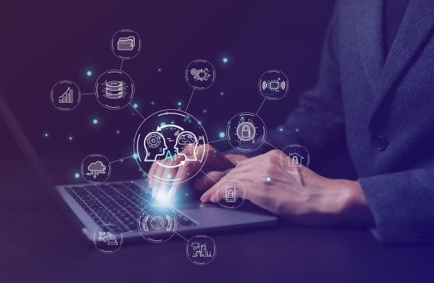 Ai是人工智能的概念，它使用分析、自动化和自主大脑。大数据管理、计算机连接信息智能技术、ChatGPT、自动化机器人、图片下载