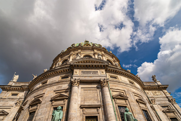 丹麦哥本哈根，腓特烈教堂南入口的鱼眼图片下载