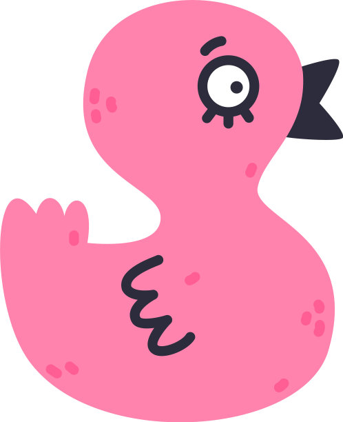 粉红鸭玩具作为创意元素孤立上图片下载