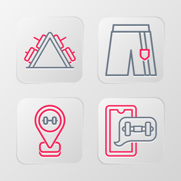 设置线健身应用程序位置健身房短或裤子图片下载