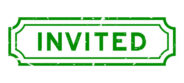 垃圾绿色邀请字橡胶印章印章在白色背景图片下载