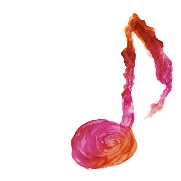 酒精水墨艺术抽象方形背景模板。粉红色和橙色渐变的音符图片下载