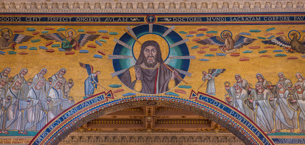 罗马。城墙外的圣保罗大教堂图片下载