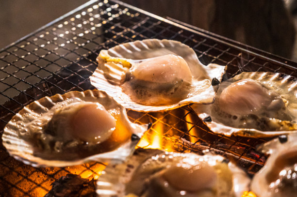 烤牡蛎扇贝图片下载