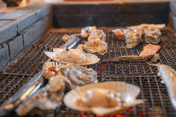 烤牡蛎扇贝图片下载