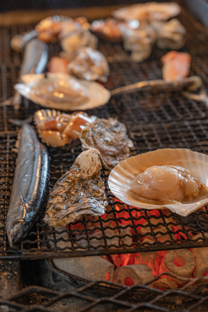 烤牡蛎扇贝图片下载
