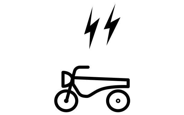 一辆摩托车发出噪音的图像图标图片下载