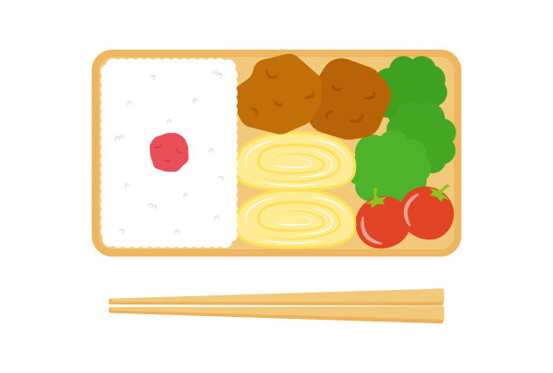 日本便当盒的矢量插图和一双用于横幅、卡片、传单、社交媒体壁纸等的筷子。图片下载