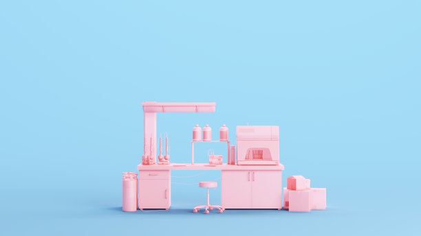 粉红色实验室实验室设施疫苗研究科学现代设备工作场所媚俗蓝色背景图片下载